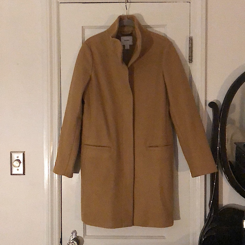 Soft-Brushed Funnel-Neck Coat for Women